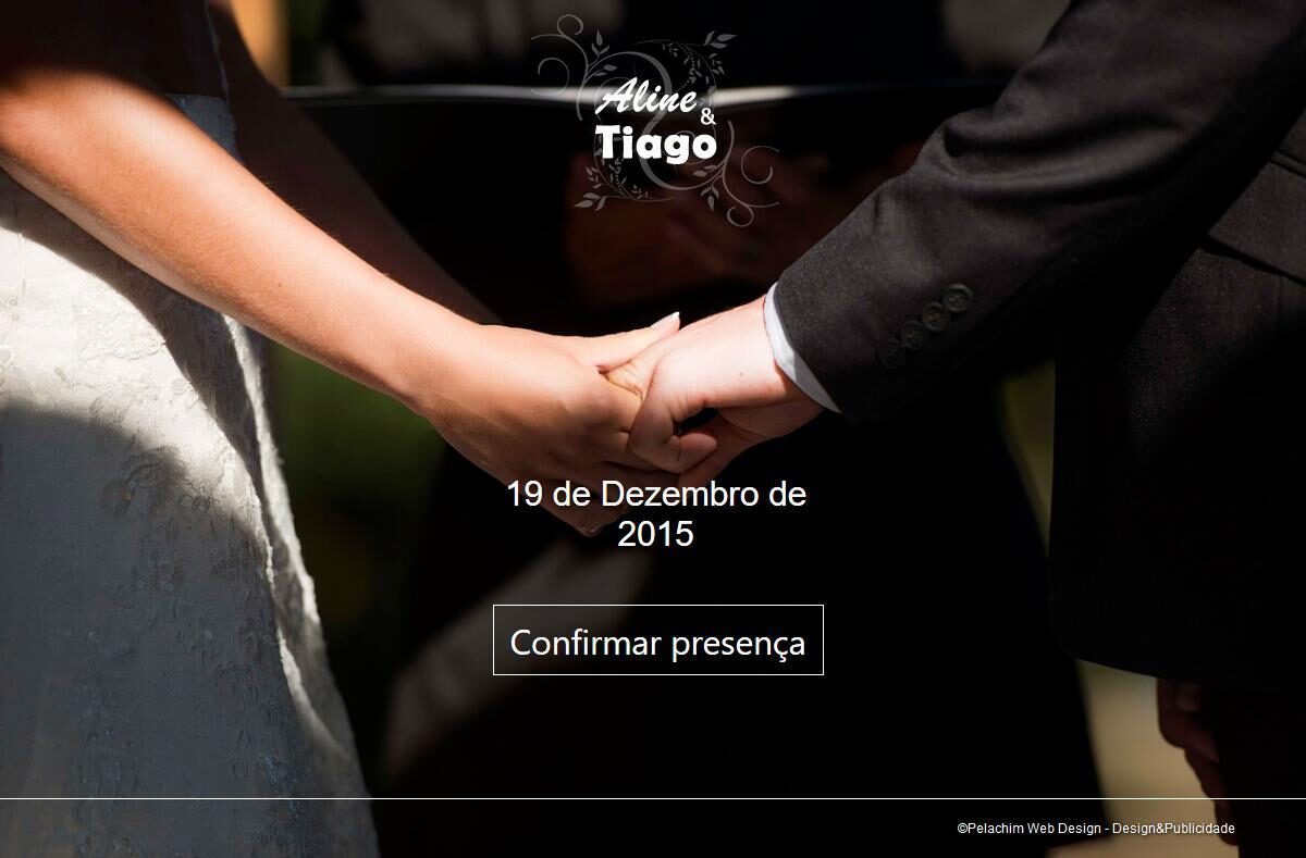 Criação de Sites — Tiago e Aline - Site Especial para Casamentos Desenvolvimento de site automatizado para casamento. Integração de lista de presentes, confirmação de presença (RSVP), contagem regressiva e mural de fotos.