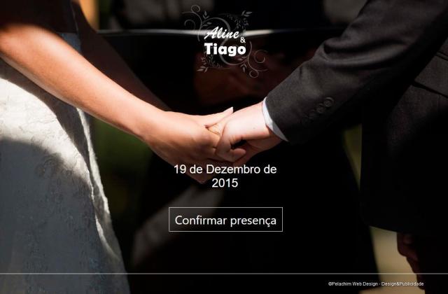 Criação de Sites — Tiago e Aline - Site Especial para Casamentos Desenvolvimento de site automatizado para casamento. Integração de lista de presentes, confirmação de presença (RSVP), contagem regressiva e mural de fotos.